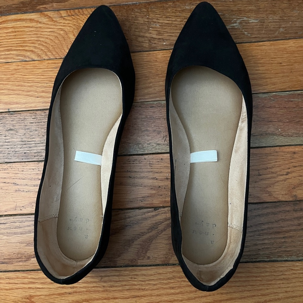 A New Day Elegant Black Suede Women's Flats